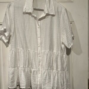 White babydoll tiered blouse